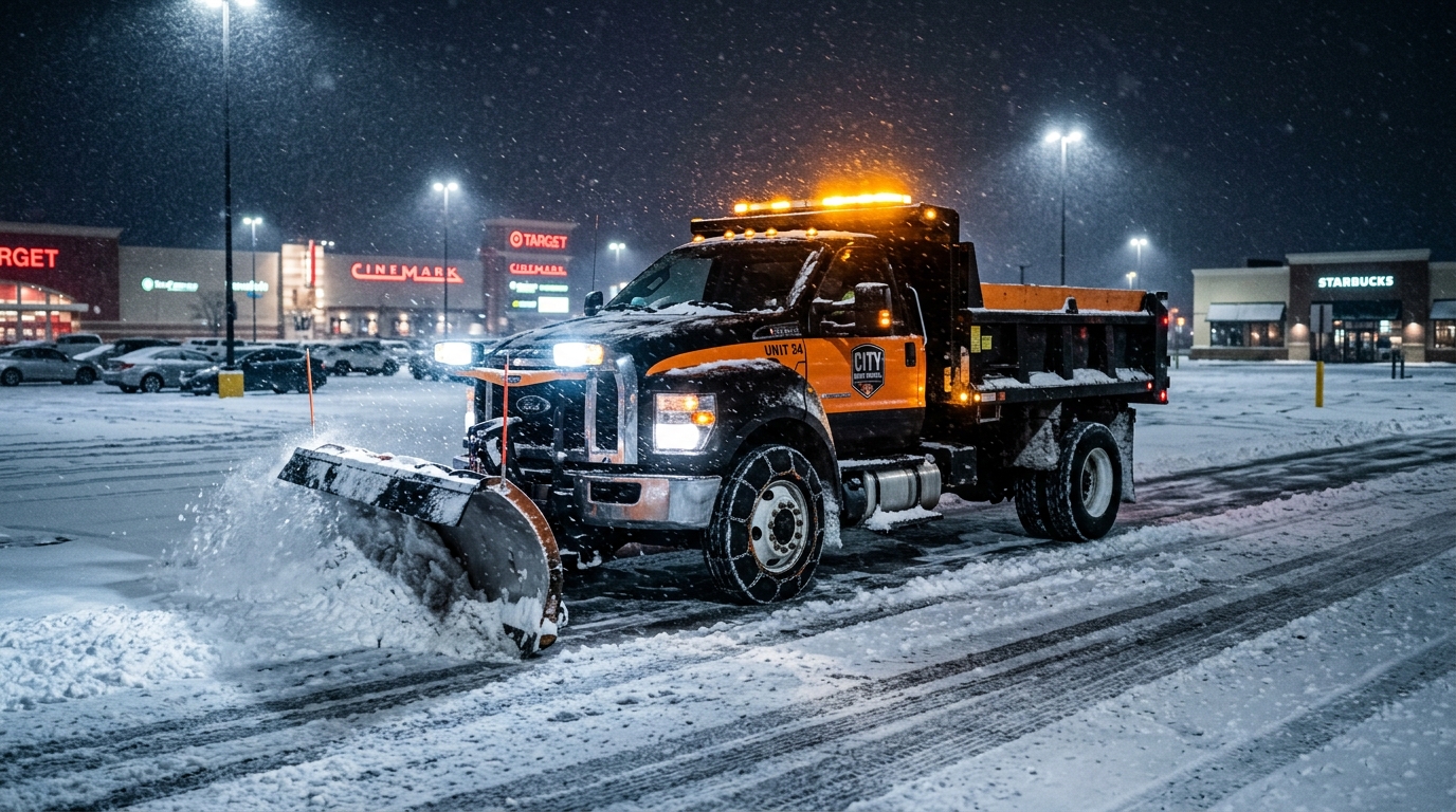 Snow plowing and de-icing